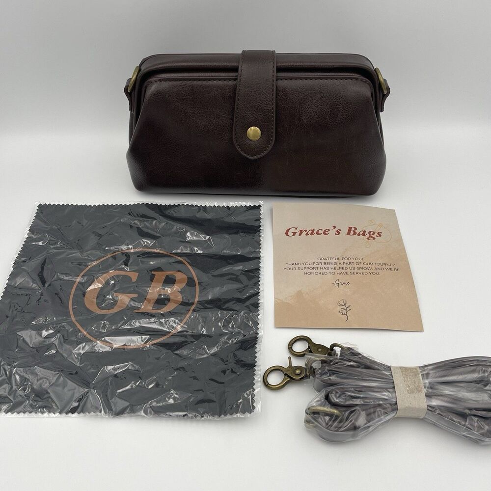 Grace’s Bags Brown Leather Purse Bag NEW